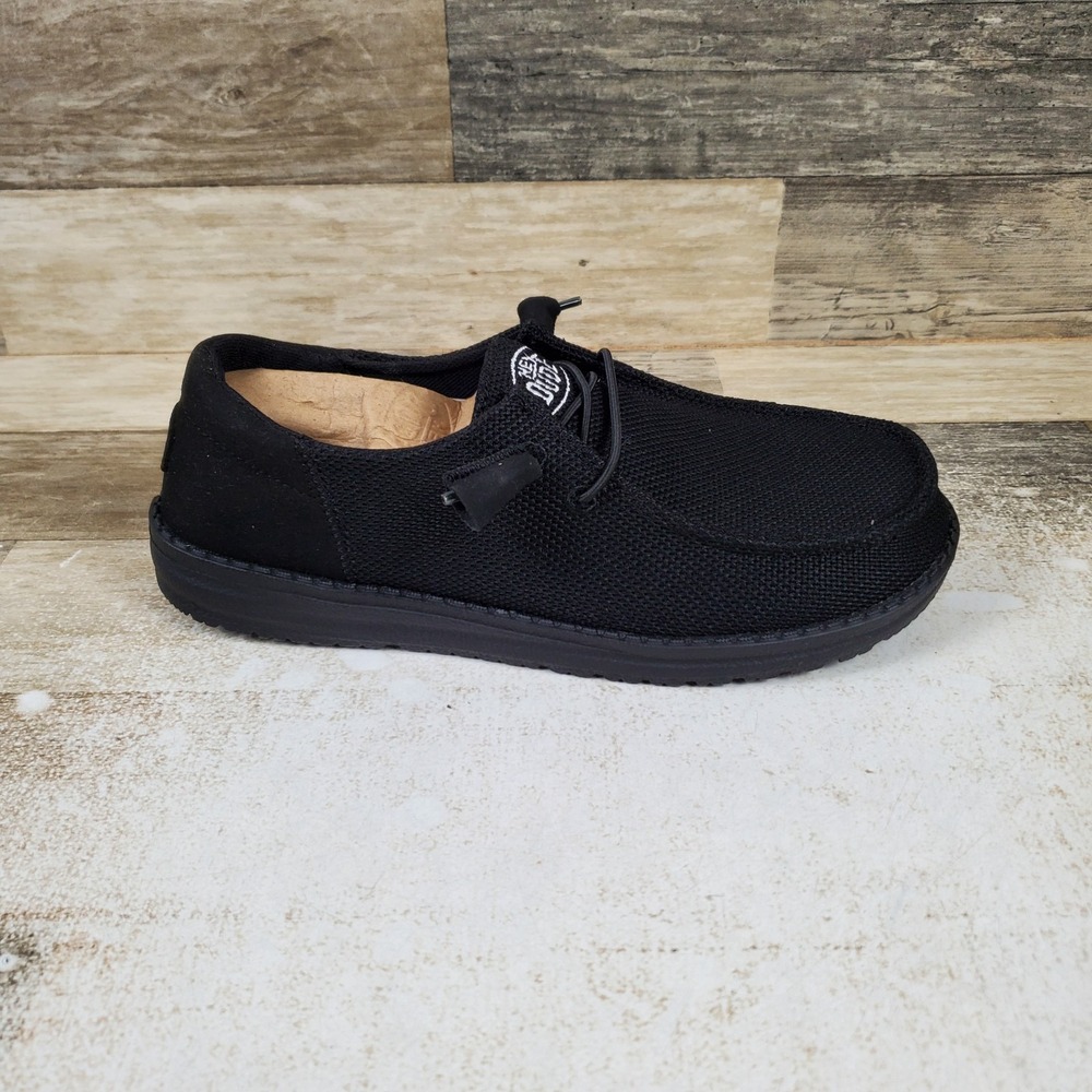 Hey Dude Wendy Funk Mono Wide Womens Loafer Shoes Sz 8 D Black Slip On Round Toe